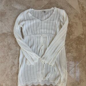 White Knit Beach Cover-Up Dress